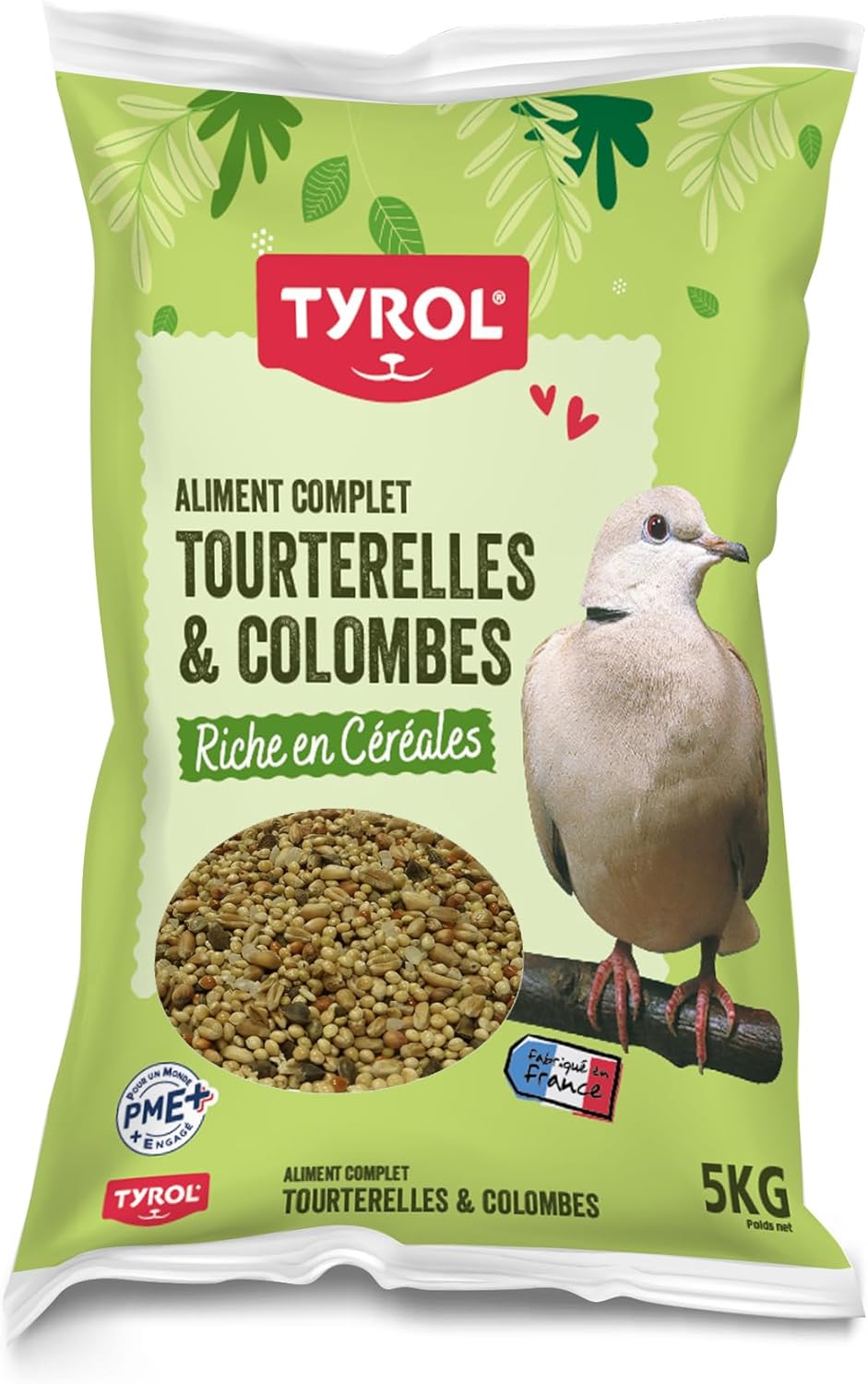 Tyrol Mélange Tourterelles et Colombes 5 kg : alimentation complète pour tórtolas et pigeons