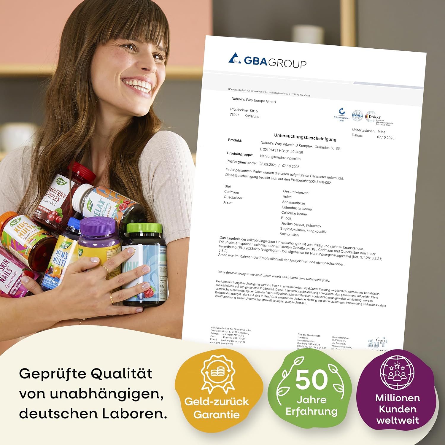 Thumbnail 5 de Vitamin B Komplex Multivitamin Gummibärchen mit Vitamin C & 8 B-Vitaminen – vegetarische Gummies (60 Stk)
