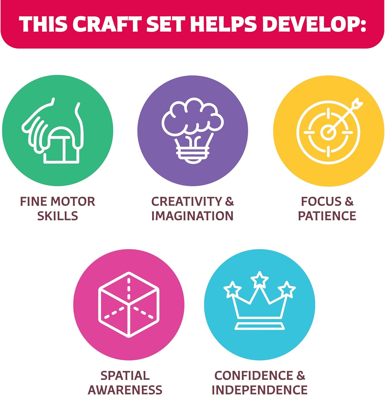 Thumbnail 5 de Poke-In Craft Flower Crowns Kit for Kids (Ages 4–9) – Mess-Free Poke Art Set with Foam Flowers & Fabric Squares