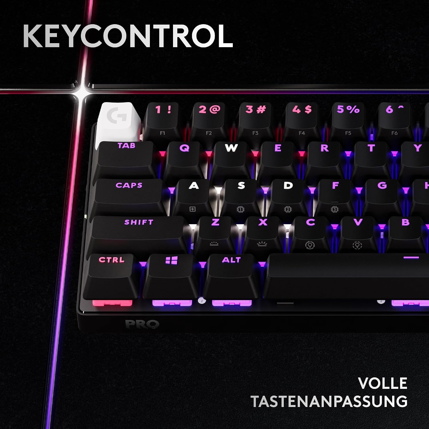 Detalle 2 de Logitech G PRO X 60 LIGHTSPEED – kabellose Ultra-kompakte mechanische Gaming-Tastatur (60%-QWERTZ, LIGHTSYNC RGB, optische GX-Switches)