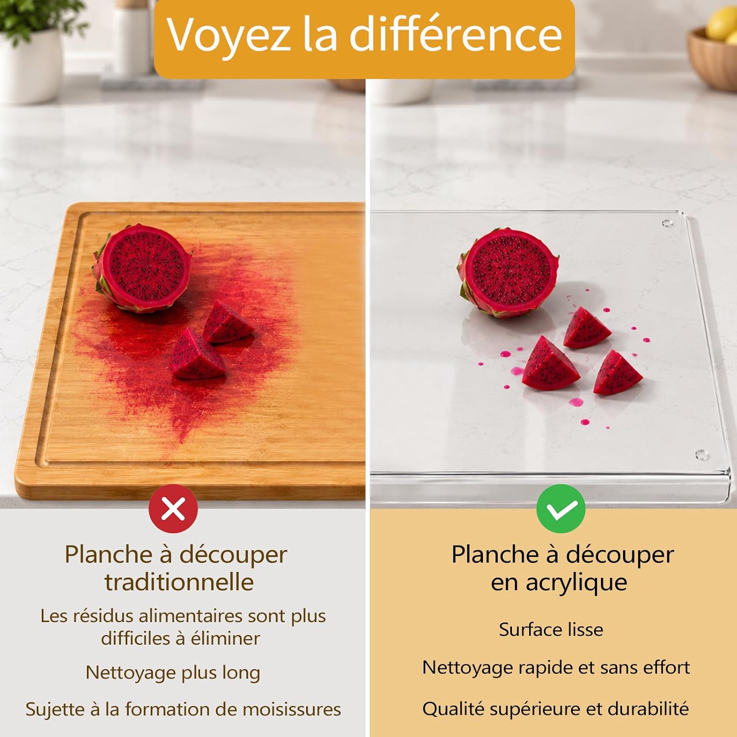 Detalle de Divove cuttingboard-O3-45X40 acryl snijplank 45 x 40 cm, transparant