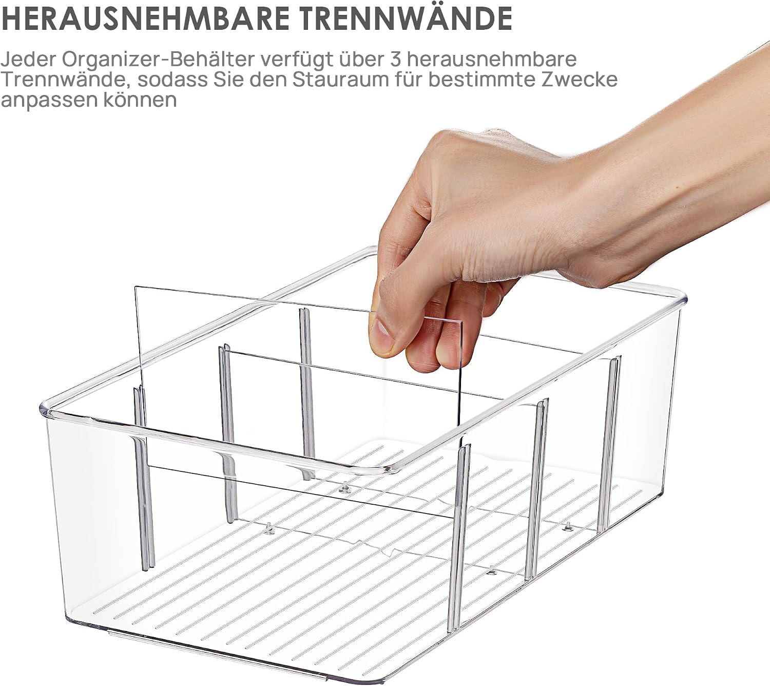 Detalle 2 de Vtopmart Kühlschrank Organizer 4 Fächer