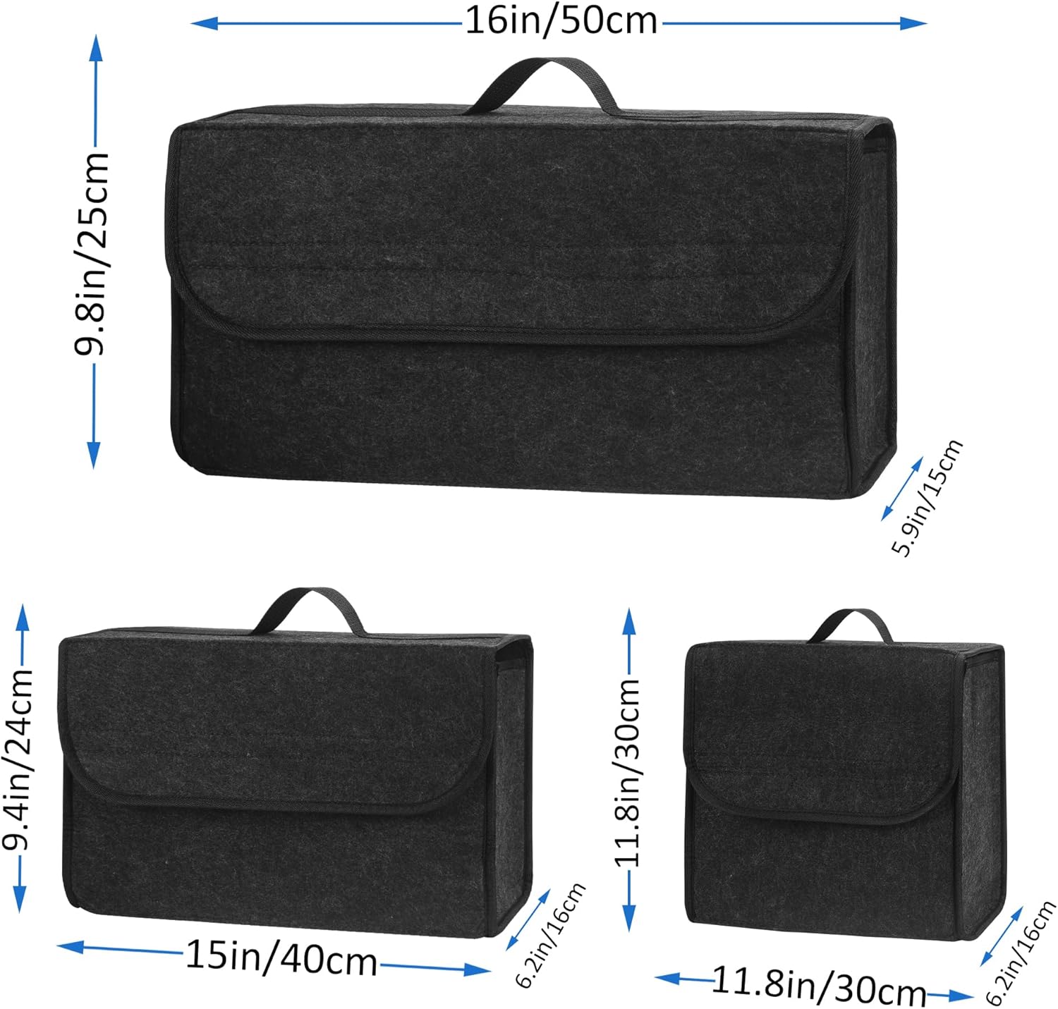Thumbnail 1 de Einesin Upgraded Kofferraumtasche Toolbag – verstärkte Seitenwände, Filz-Organizer (30x15x30 cm, faltbar)