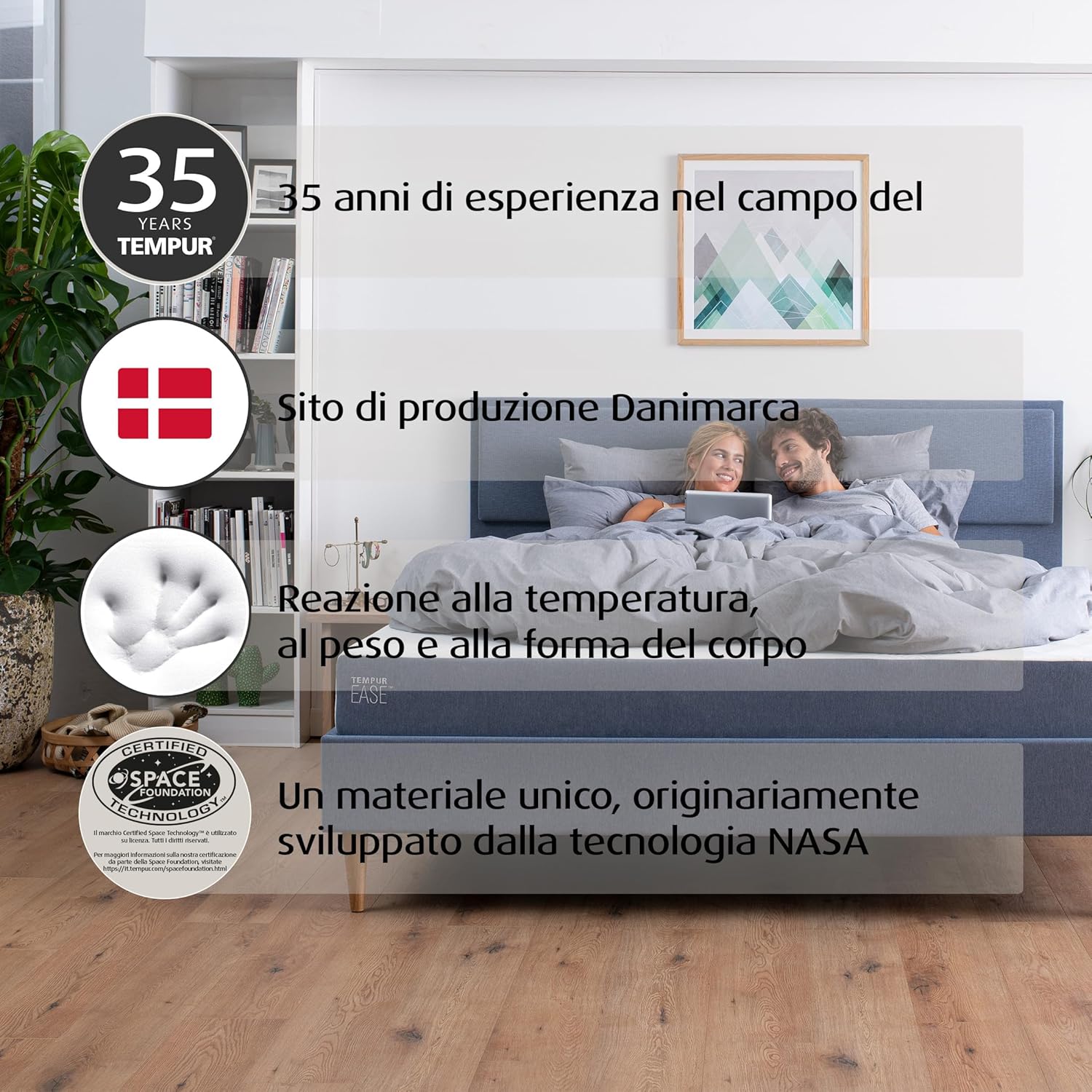 Thumbnail 5 de TEMPUR EASE materasso arrotolato singolo 90 x 200 cm – memory foam, fodera lavabile