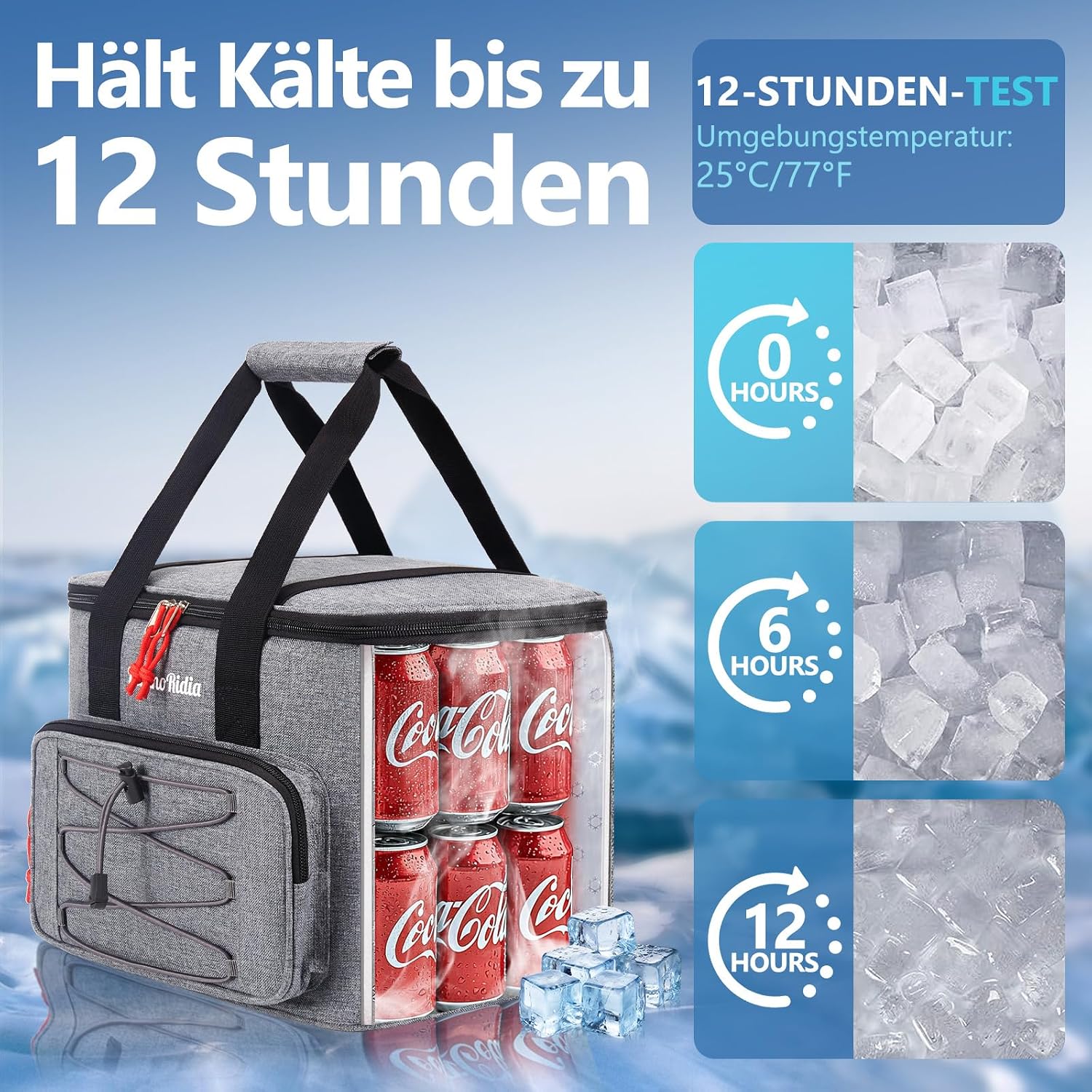 Detalle de PeranoRidia Kühltasche 20L Gross – faltbar, isoliert und vielseitig für Unterwegs