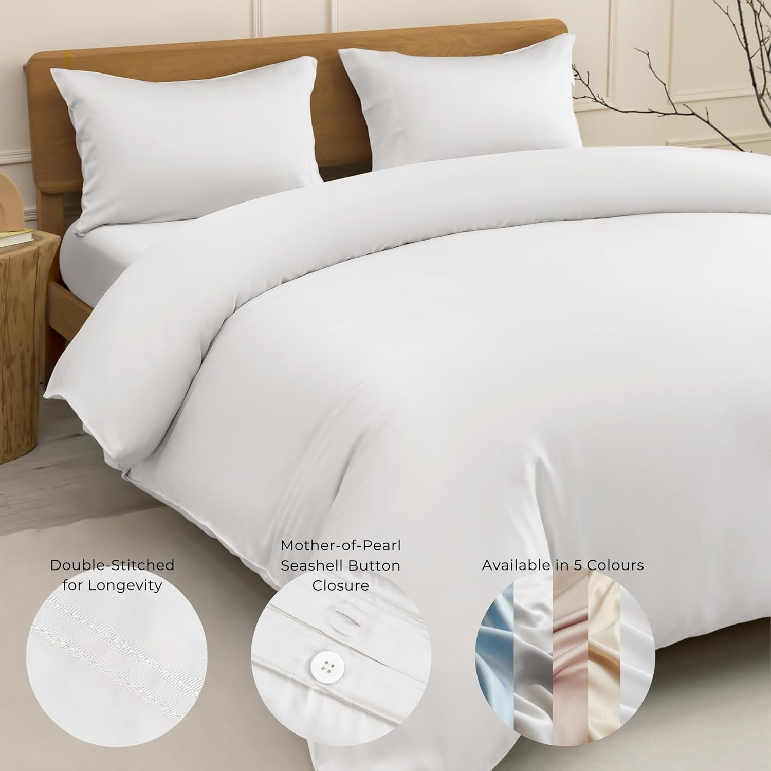Thumbnail 3 de Cube Home Luxury Bamboo Bedding 3 Pcs Set (Super King, Camel)