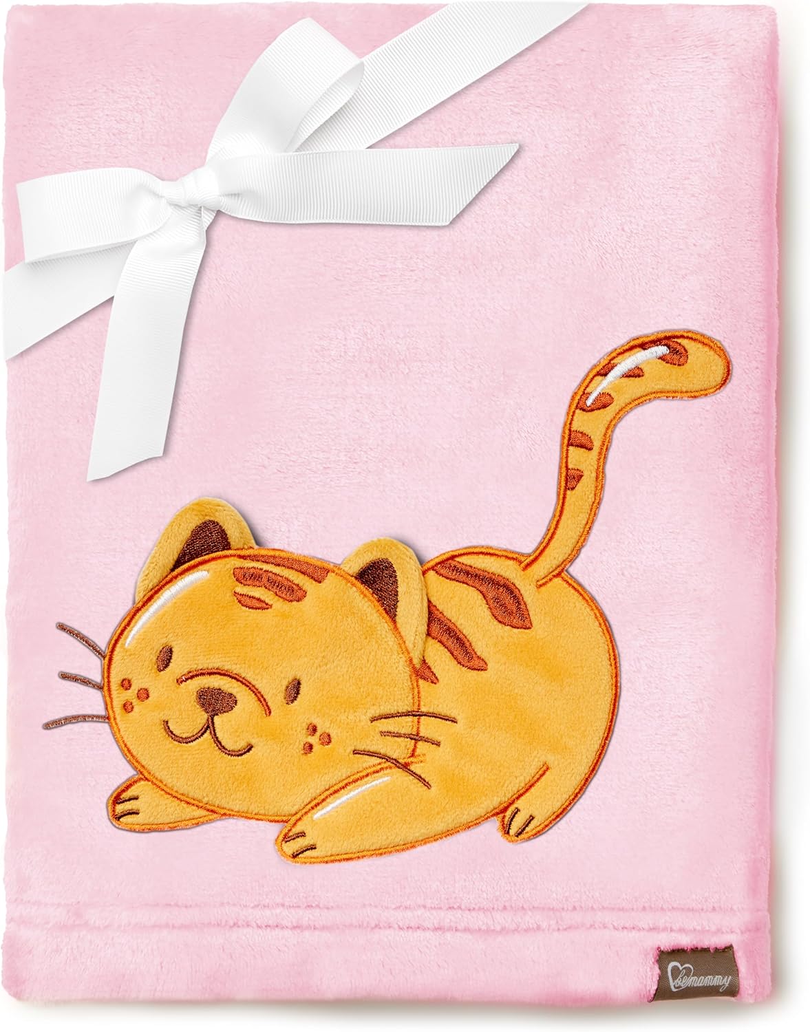 Detalle de Be Mammy Coperta calda per bambini con peluche regalo e motivi 3D (Rosa Cipria - Gatto)