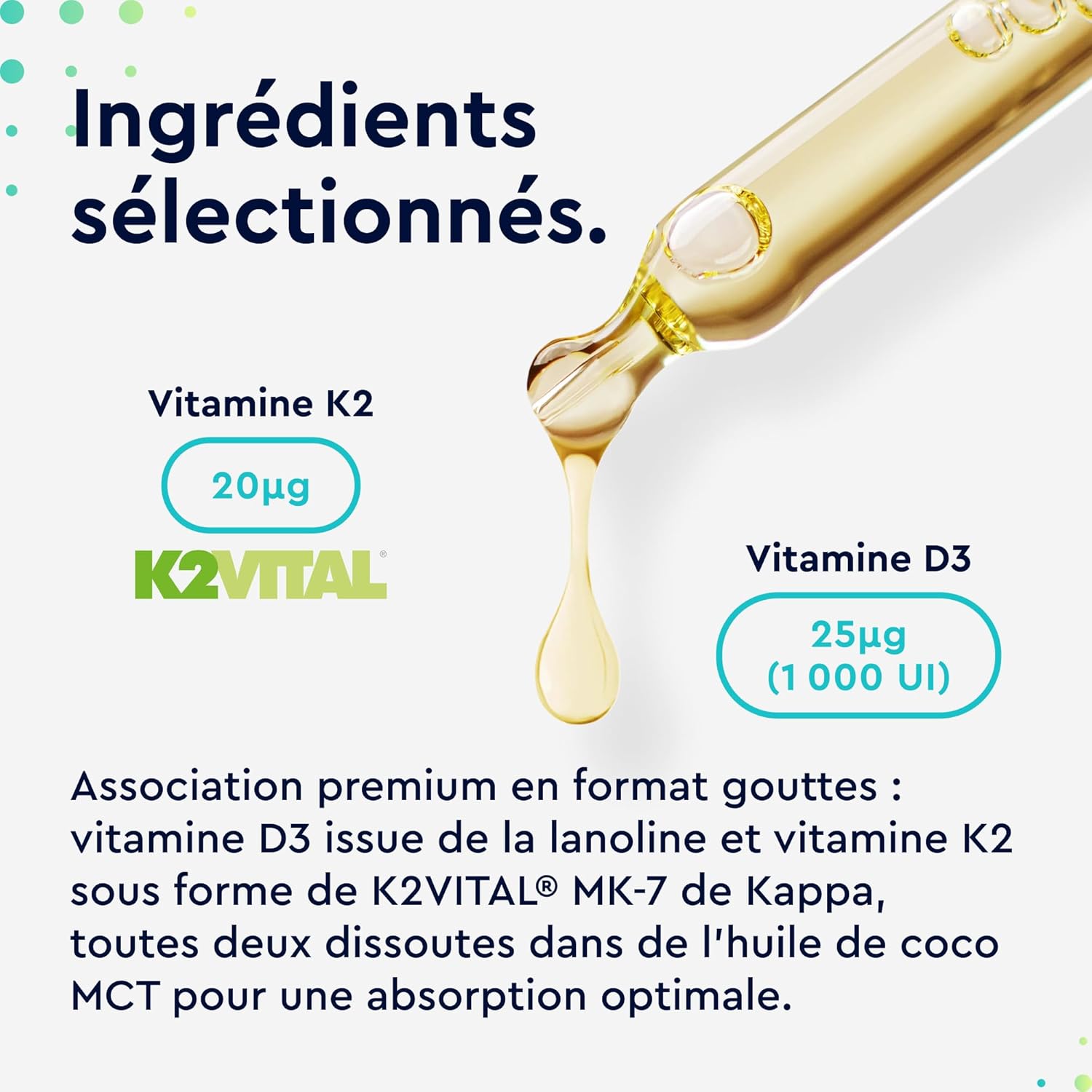 Detalle 2 de Vitamine D3 K2 50ml en gouttes đ