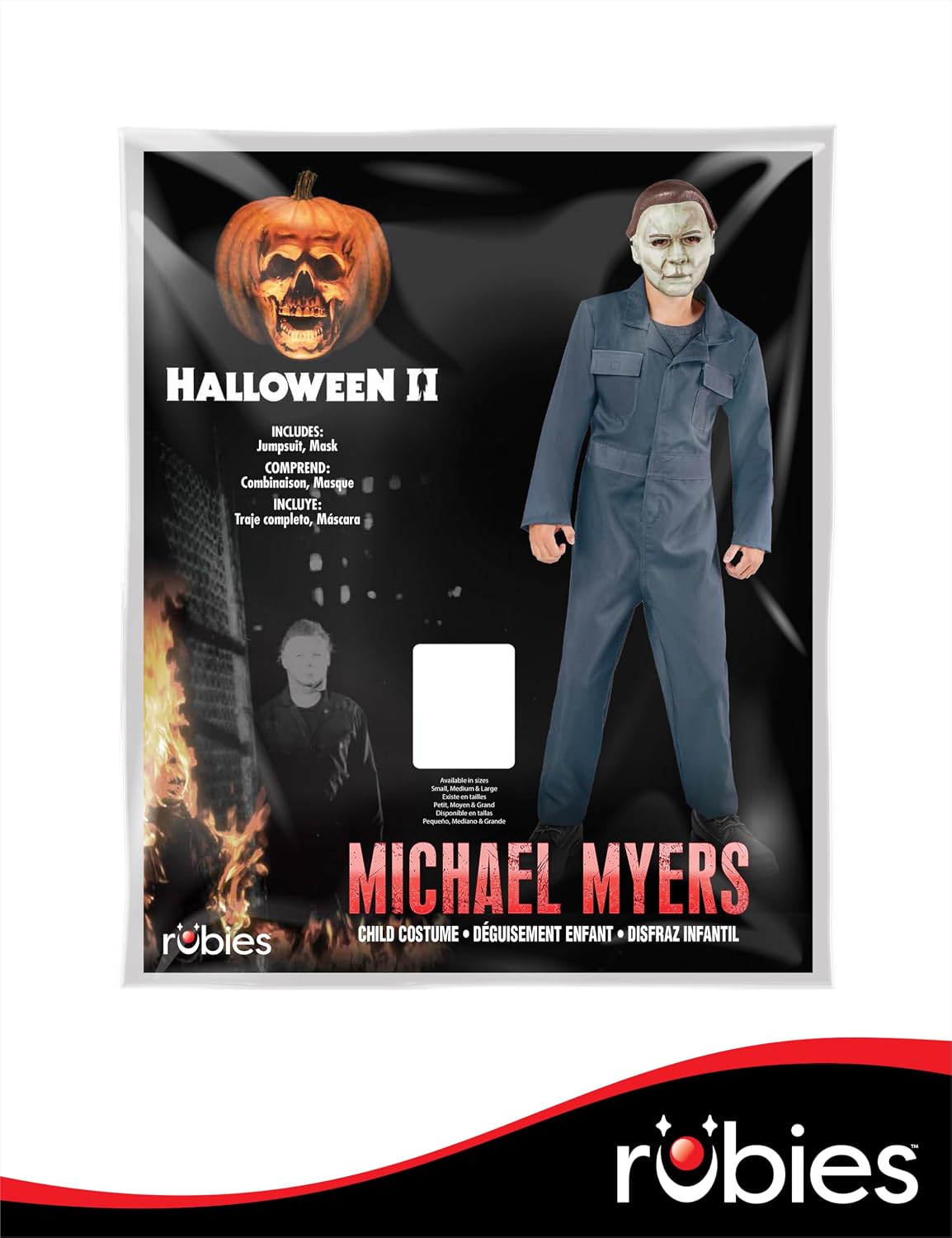 Detalle de Rubies 1001022 Halloween II Michael Myers Kids Costume, Jumpsuit and Half-Mask
