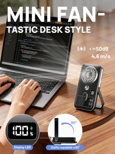 Detalle 2 de Mini Ventilatore Portatile con Nebulizzatore di Kssvzz – Compatto, Silenzioso e Versatile