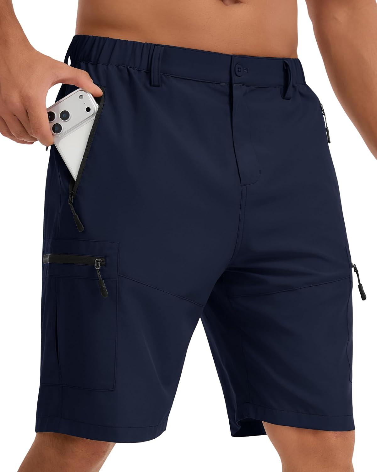 Thumbnail 6 de YUTYTH Mens Cargo Shorts with 5 Zip Pockets – Lightweight, Water-Resistant Quick-Dry Hiking Shorts