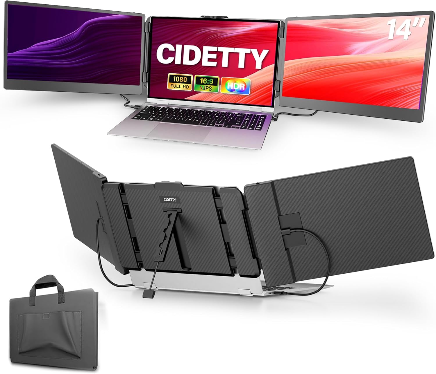 Thumbnail 6 de CIDETTY 15.6” Triple Laptop Screen Extender Monitor