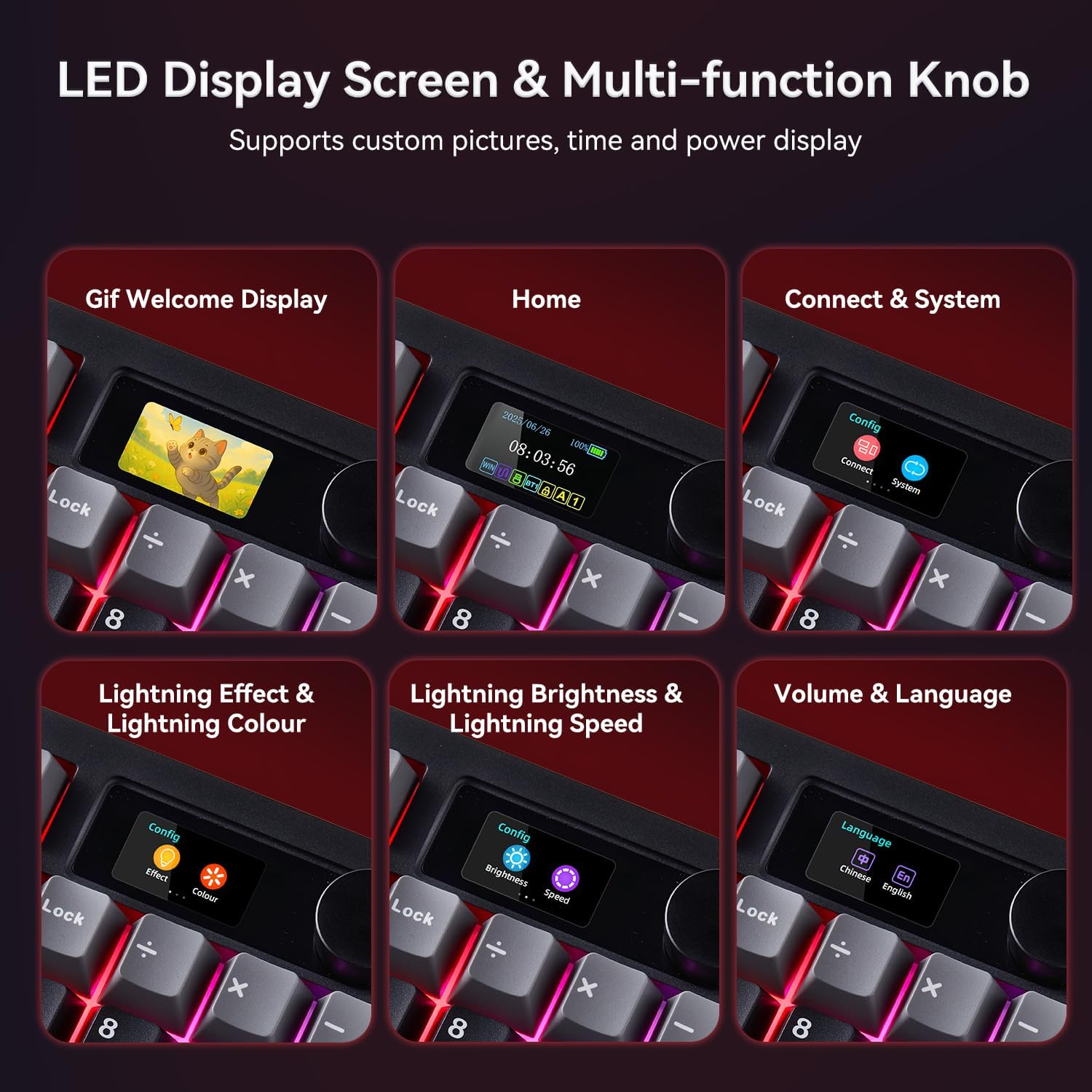 Thumbnail 1 de AULA F106 PRO Mechanical Keyboard with Knob