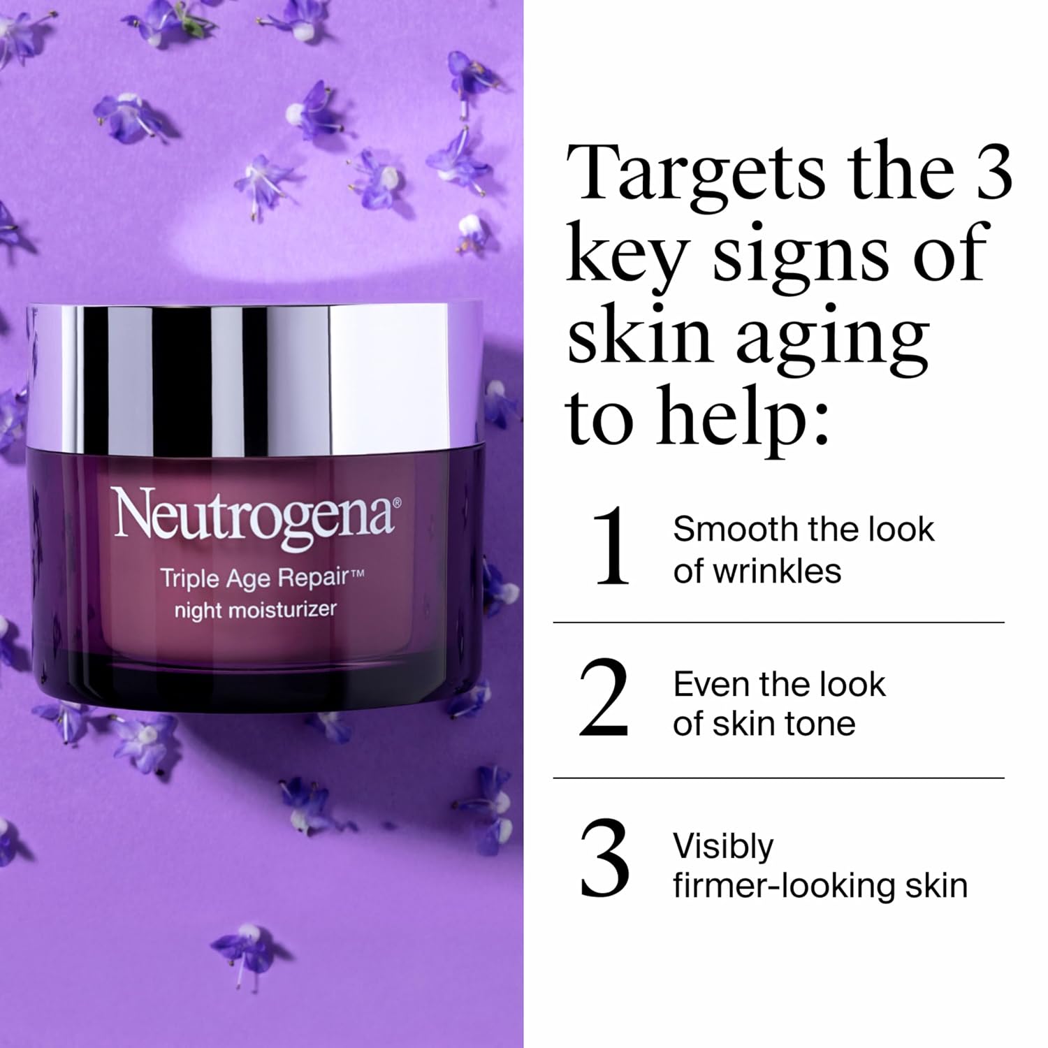 Detalle de Neutrogena Triple Age Repair Night Moisturizer with Vitamin C, 1.7 oz