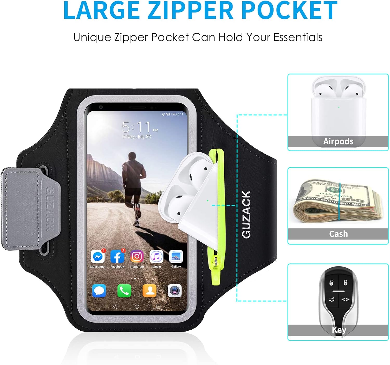 Detalle 2 de GUZACK Running Armband for 6.9-Inch Phones