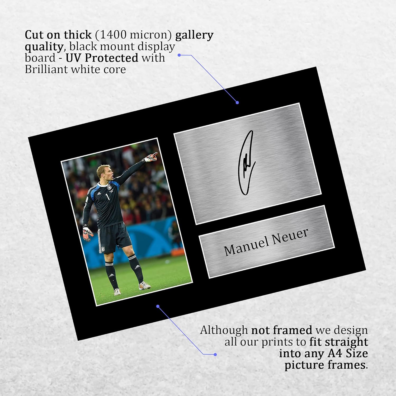 Thumbnail 2 de HWC Trading A4 Manuel Neuer Germany signed autograph picture gift print (A4)
