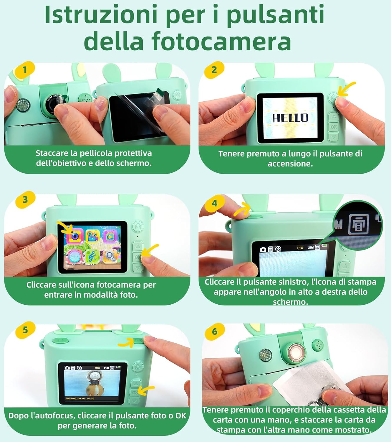 Thumbnail 2 de ORGSTA Macchina Fotografica Bambini istantanea con stampa da cellulare, video e MP3 (3–12 anni)