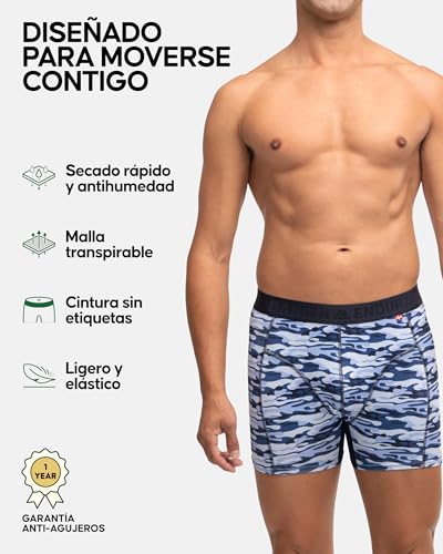 Thumbnail 1 de DANISH ENDURANCE Calzoncillos Hombre Boxer Deportivos 6 unidades: ajuste cómodo, transpirables y de secado rápido