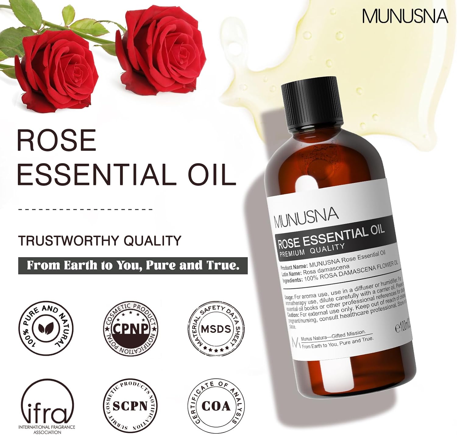 Thumbnail 6 de MUNUSNA Rose Essential Oil 100ml pure