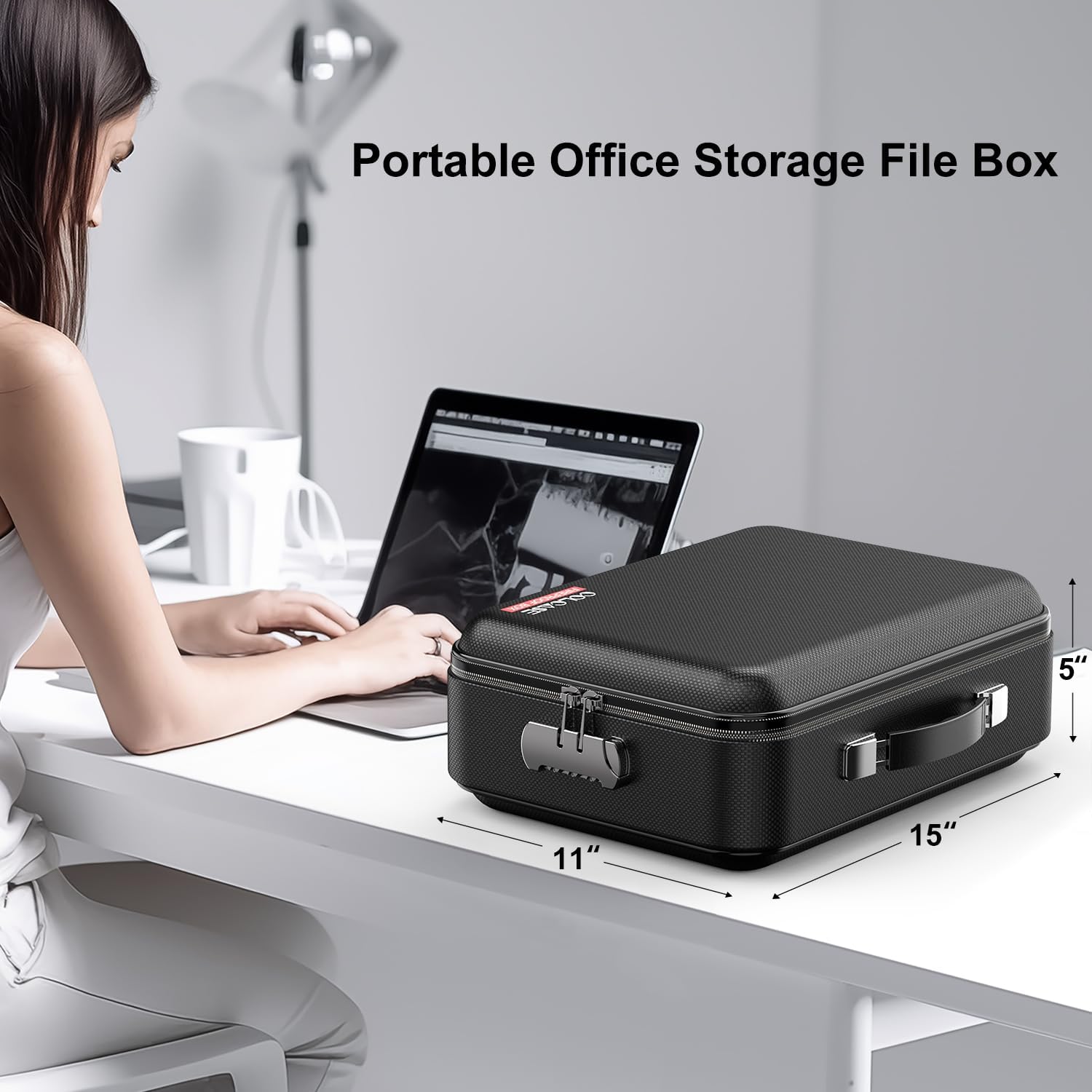 Detalle 2 de COLCASE HBox001 Fireproof Document Box with Combination Lock and Hard Shell