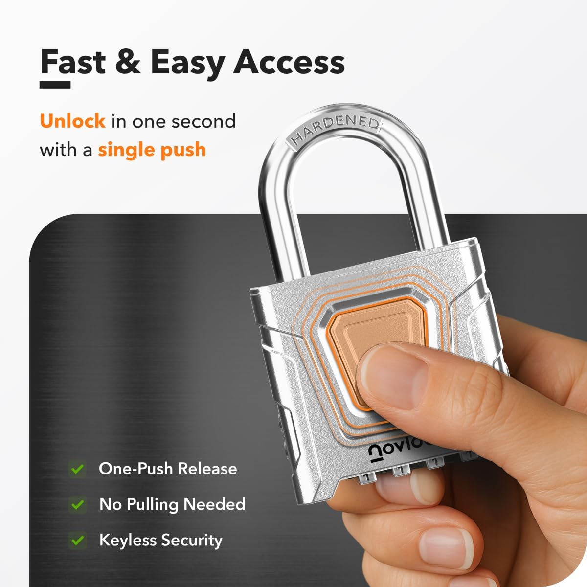 Detalle 1 de NovLock Outdoor Combination Padlock, 0.31-Inch Shackle