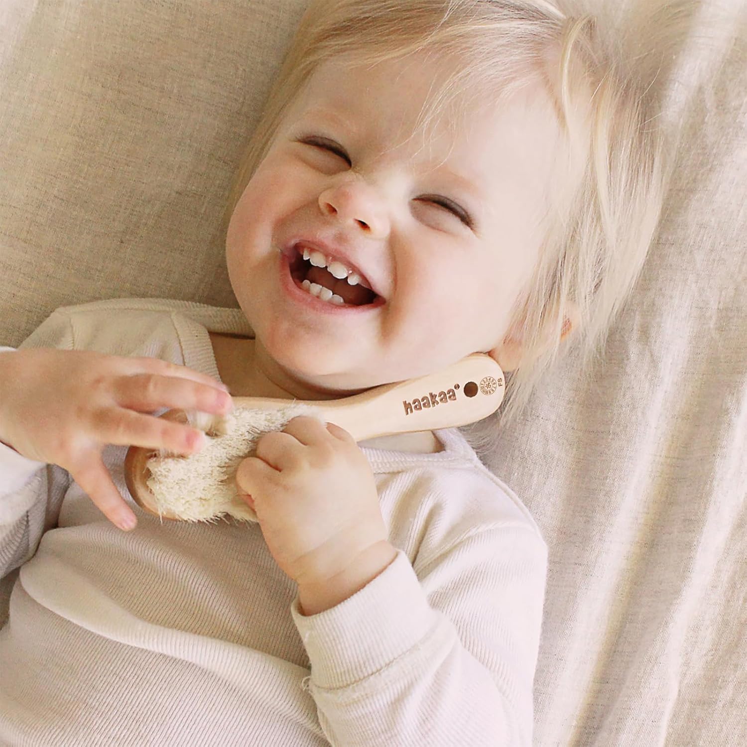 Thumbnail 1 de haakaa Baby Hair Brush and Comb Set (2pk) for Newborns & Toddlers with Natural Soft Wool Bristles