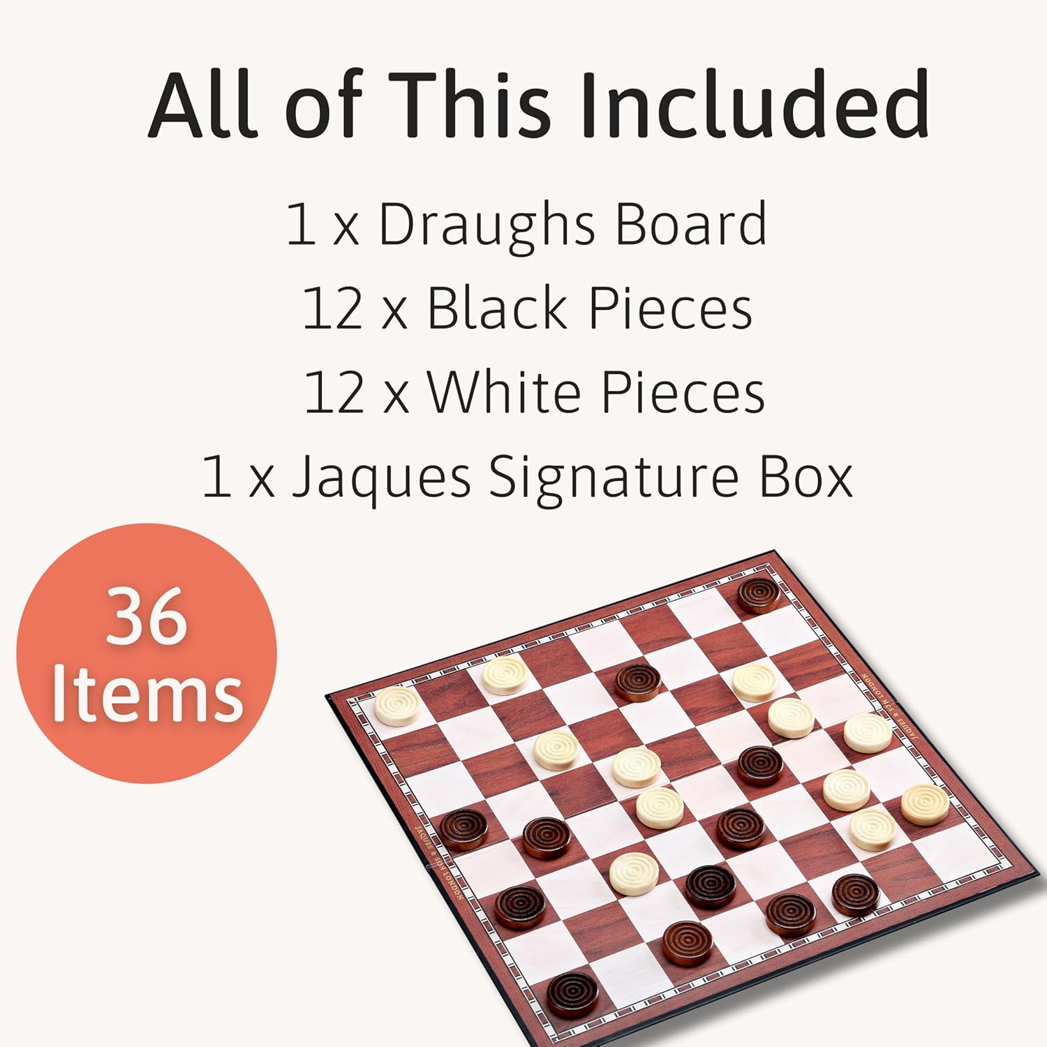 Detalle de Jaques of London 12" Foldable Draughts Board Game