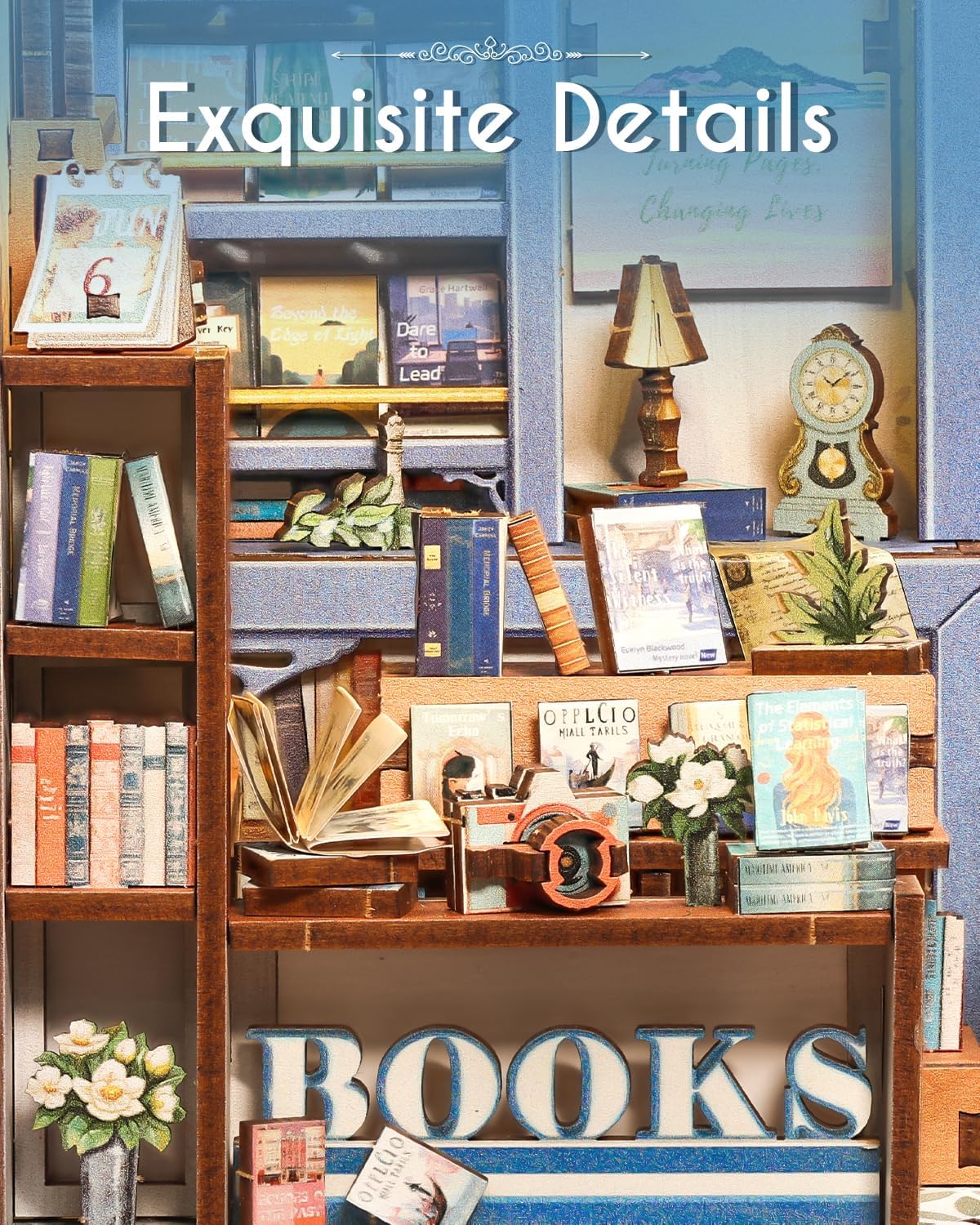 Thumbnail 5 de Cutefun Book Nook Kit DIY Miniature Literature Bookstore House with LED Bookshelf Insert (186-Piece Puzzle)
