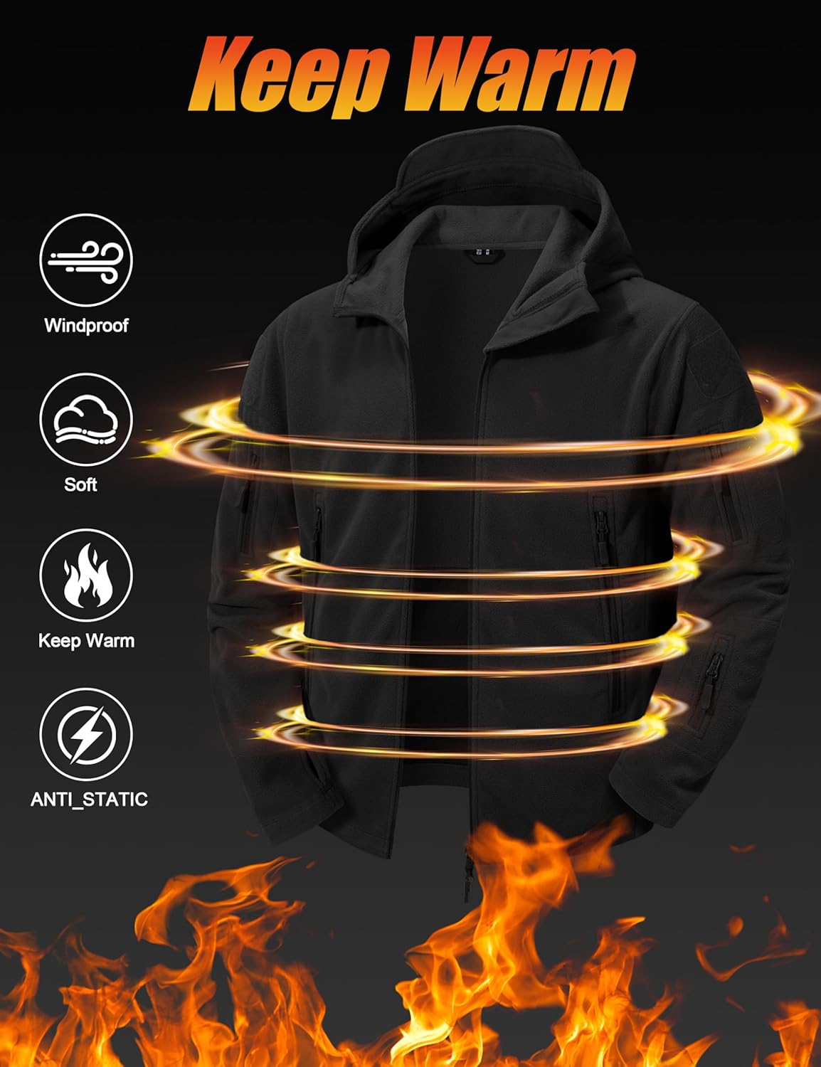 Detalle 2 de CRYSULLY Tactical Fleece Jacket 7 pockets