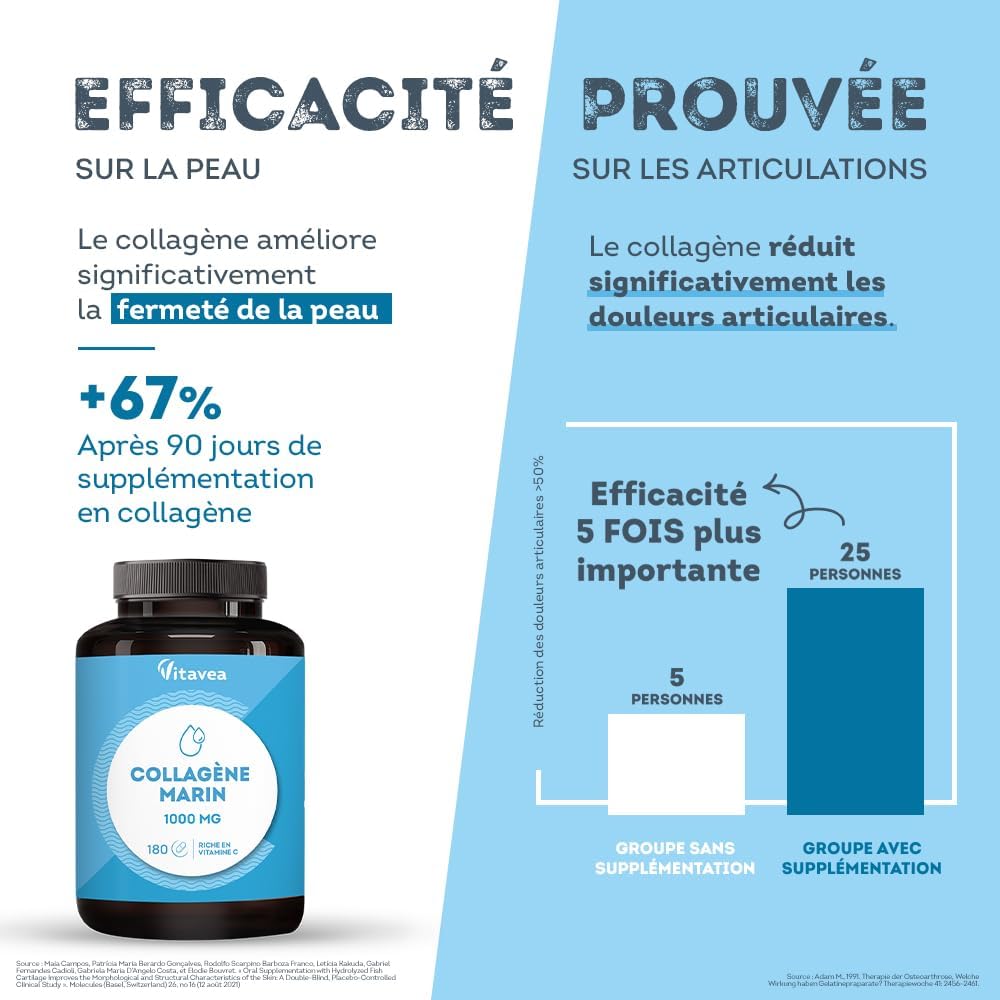 Thumbnail 5 de Collagène Marin Type 1&3 1000 mg | Vitavea — 180 comprimés, fabrication française