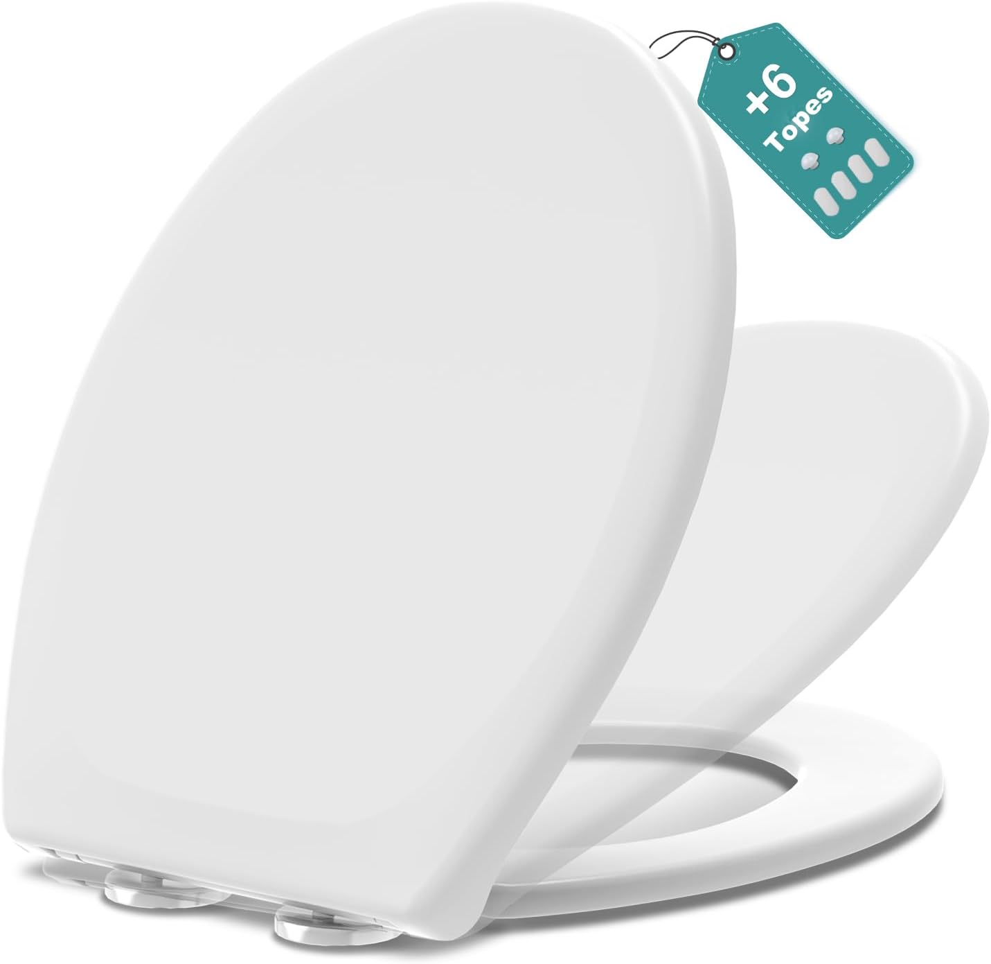 MEEJEE Tapa WC Universal Amortiguada, Asiento Blanco 📥