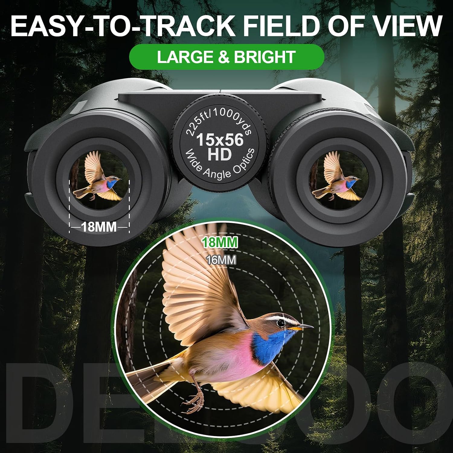 Detalle de Deesoo 15x56 High‑Power BAK4 Binoculars for Birdwatching 🔭