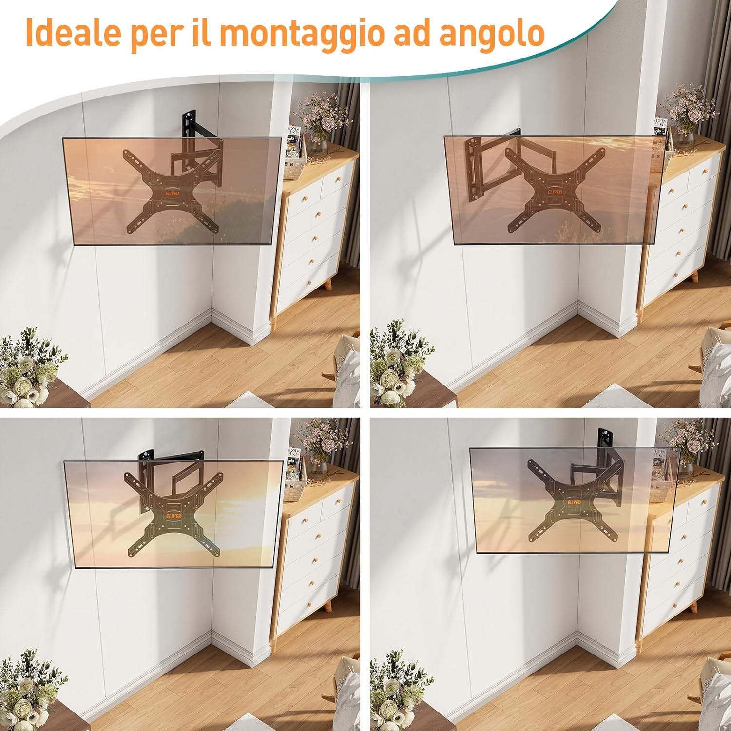 Thumbnail 6 de ELIVED EV3017: Supporto da parete per TV a lunga portata 26–60" con braccio estensione di 749 mm