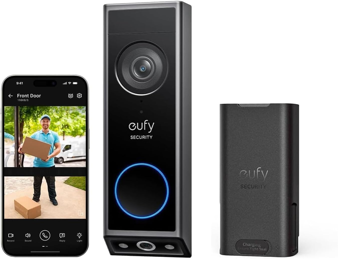 Detalle de eufy Security Video Doorbell E340: Dual Cameras, 2K HD, Battery or Wired, No Subscriptions