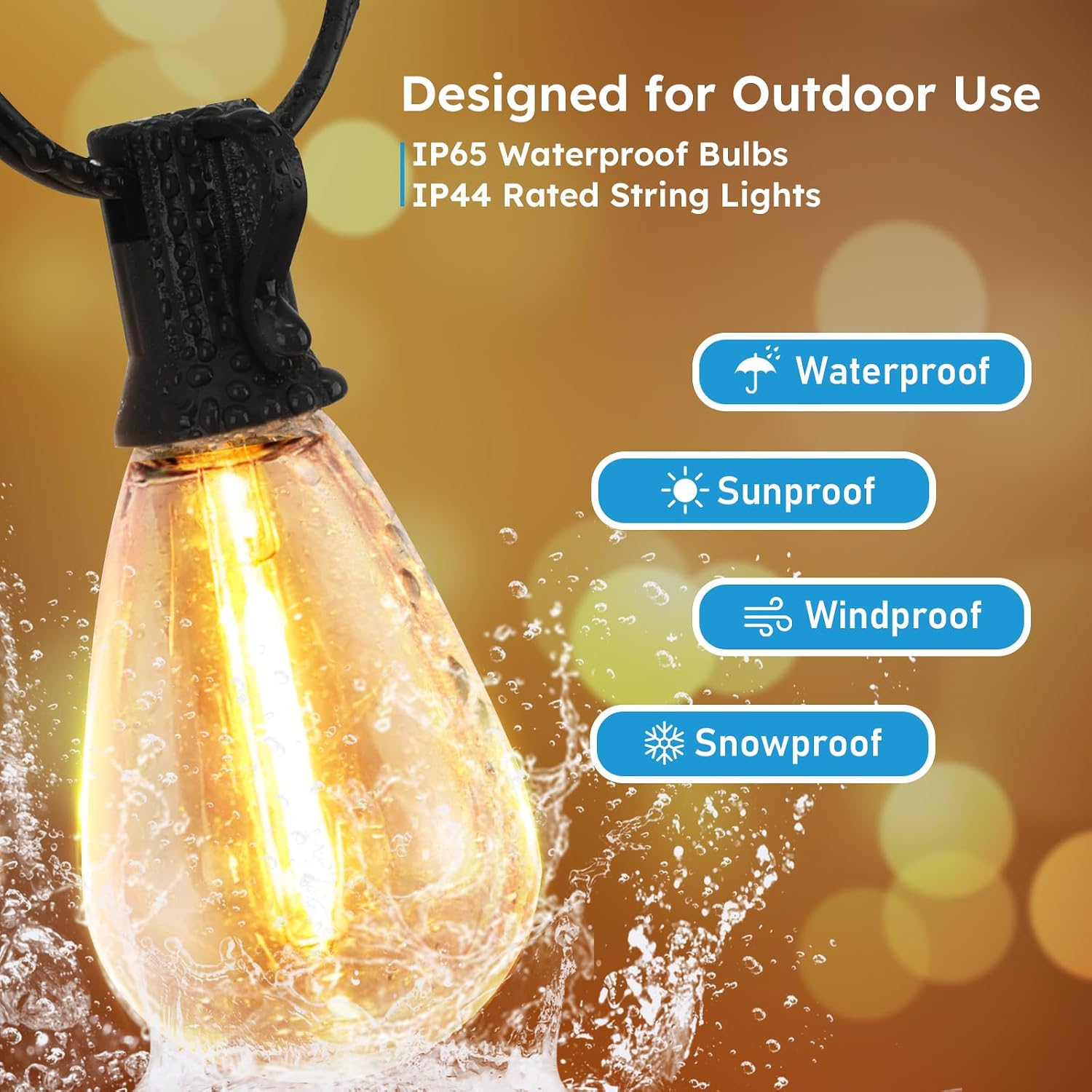 Detalle 1 de GvvooHome Outdoor String Lights 200FT