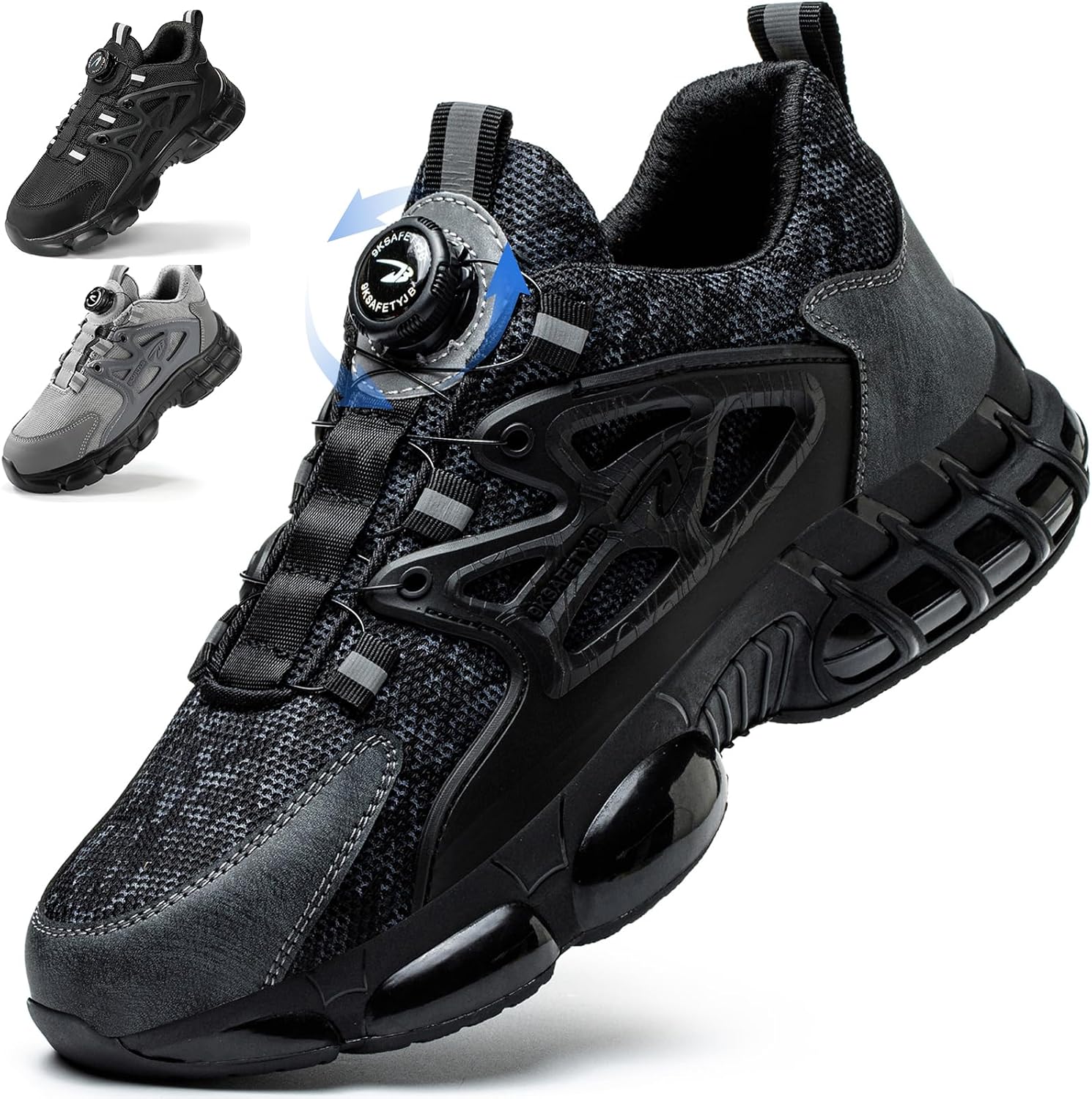 Thumbnail 6 de Steel toe cap safety trainers with Kevlar midsole, anti-slip grip and swivel buckle laces