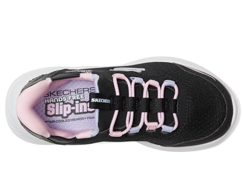 Detalle 1 de Skechers Bounder Simple Cute Slip-In, zapatillas deportivas negras con cordones elásticos, talla 34 EU
