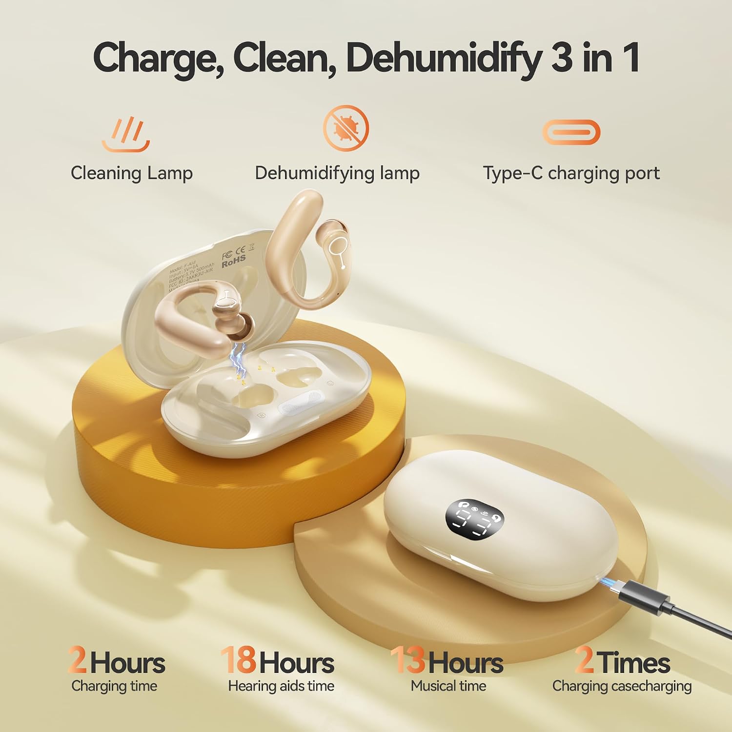 Detalle de Bluetooth Hearing Aids, Rechargeable