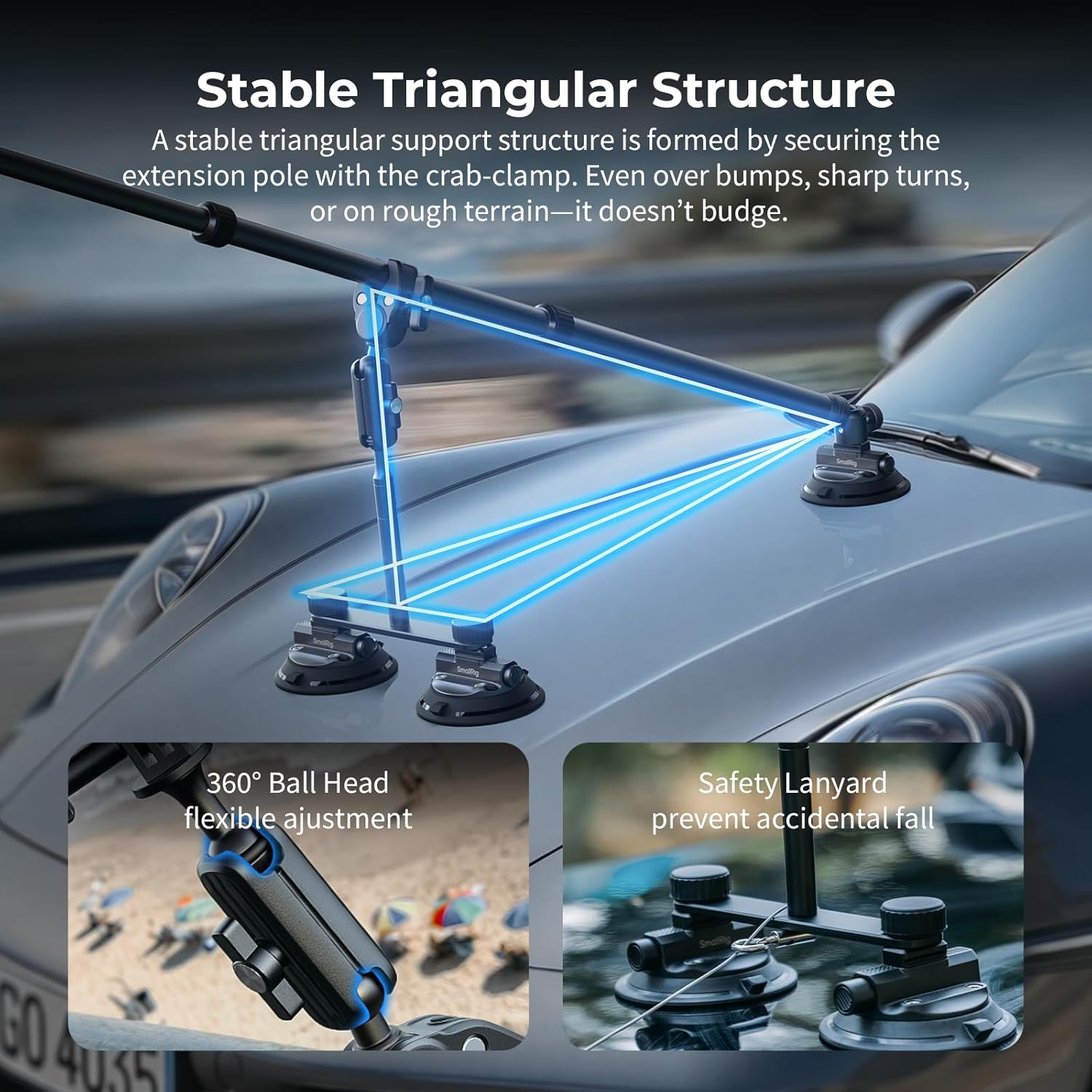 Thumbnail 1 de SMALLRIG Kit di supporto a ventosa per auto per action camera 5843