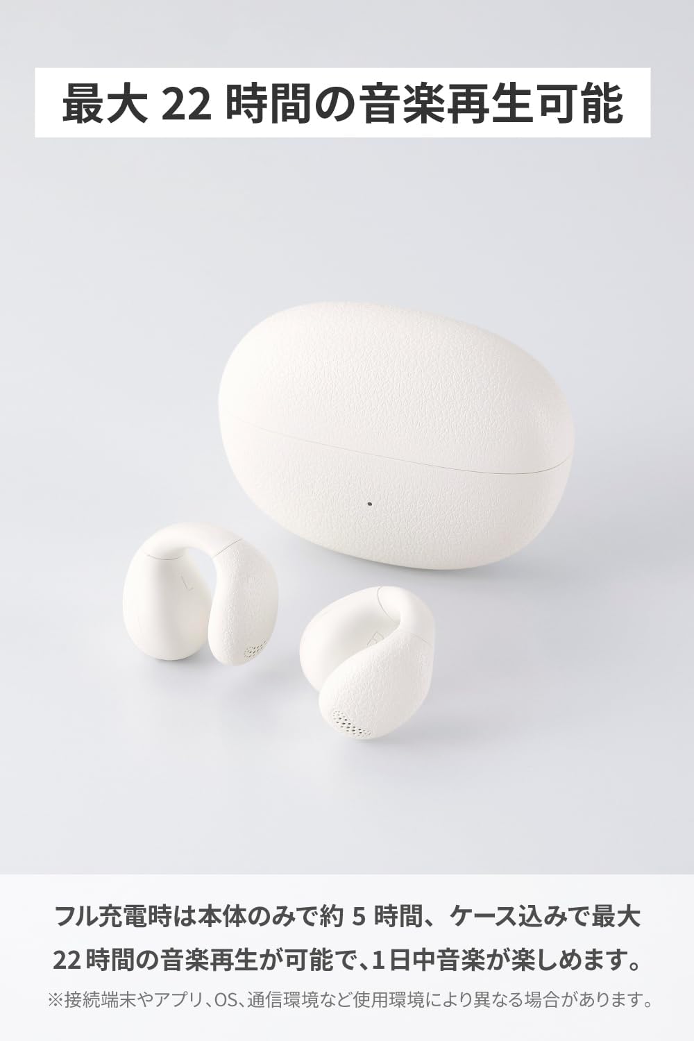 Detalle 2 de エレコム LBT-OWS03WH-EC イヤーカフ型ワイヤレスイヤホン Bluetooth 5.4・AAC対応・IPX4 ホワイト