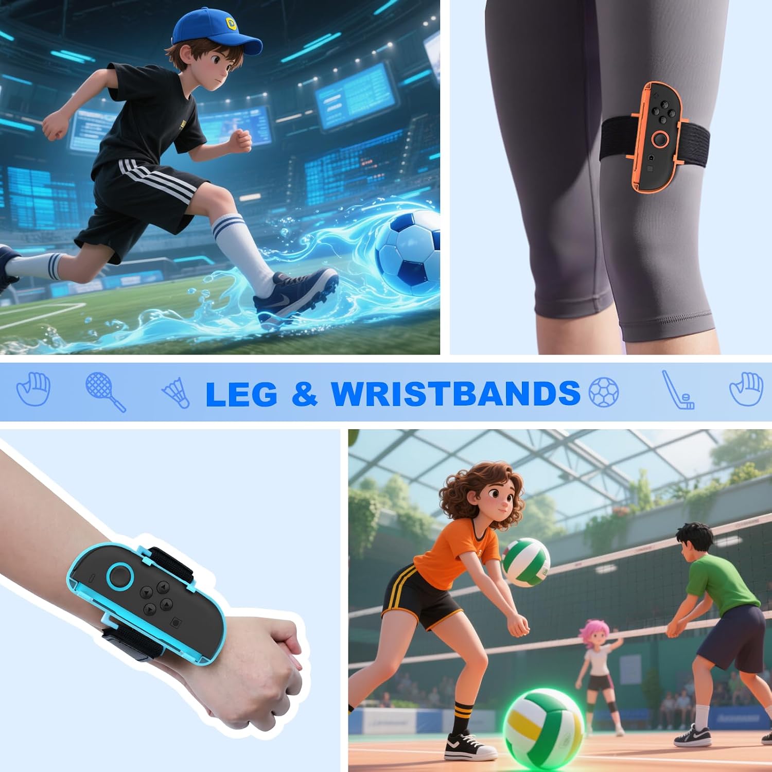 Detalle de HELLCOOL 16-in-1 Switch 2 Sports Accessories Bundle for Nintendo Switch 2