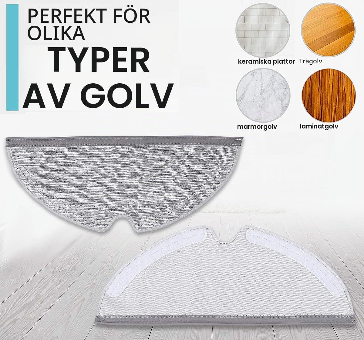 Detalle 2 de Chuancheng Pro-Clean-moppdukar, 5-pack i mikrofiber för Xiaomi Roborock
