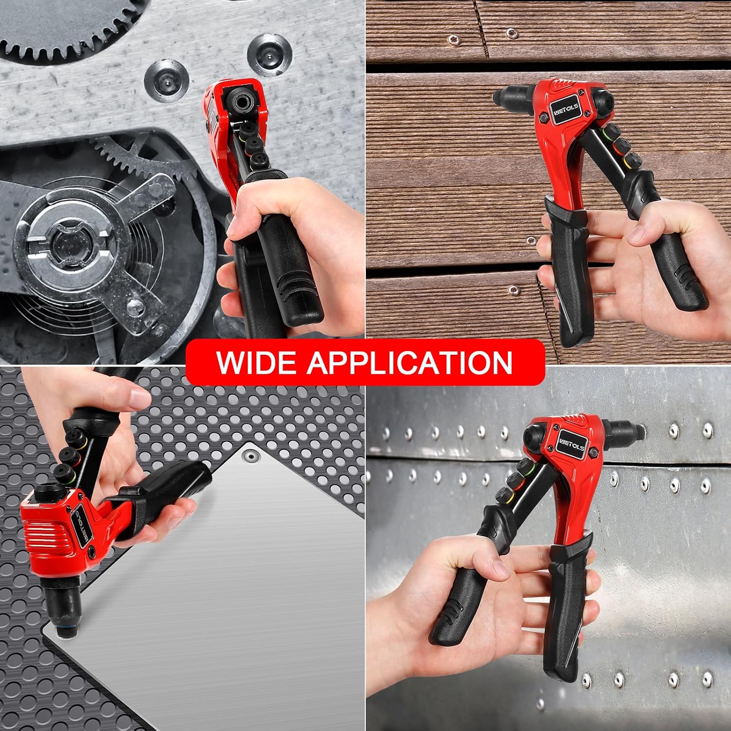 Thumbnail 5 de WETOLS WE-888 Pop Rivet Gun Kit, 4 Heads and 200 Rivets