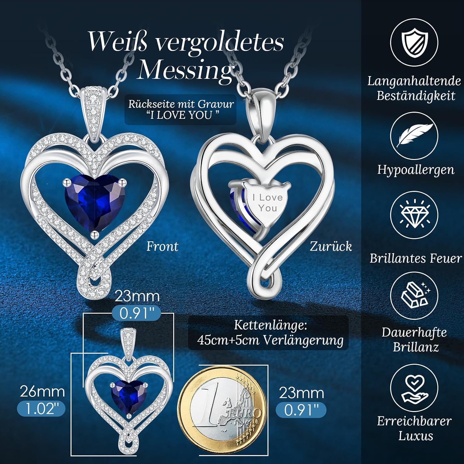 Detalle 2 de LOUISA SECRET Kette Damen Unendlichkeit mit Geburtsstein – Infinity Halskette aus Rhodium