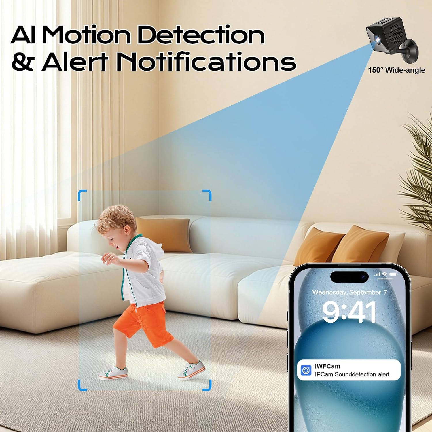 Thumbnail 3 de UTOPYANG Mini Spy Hidden Camera with 1080P: 150° Wide View, AI Motion Detection & 24/7 Night Vision