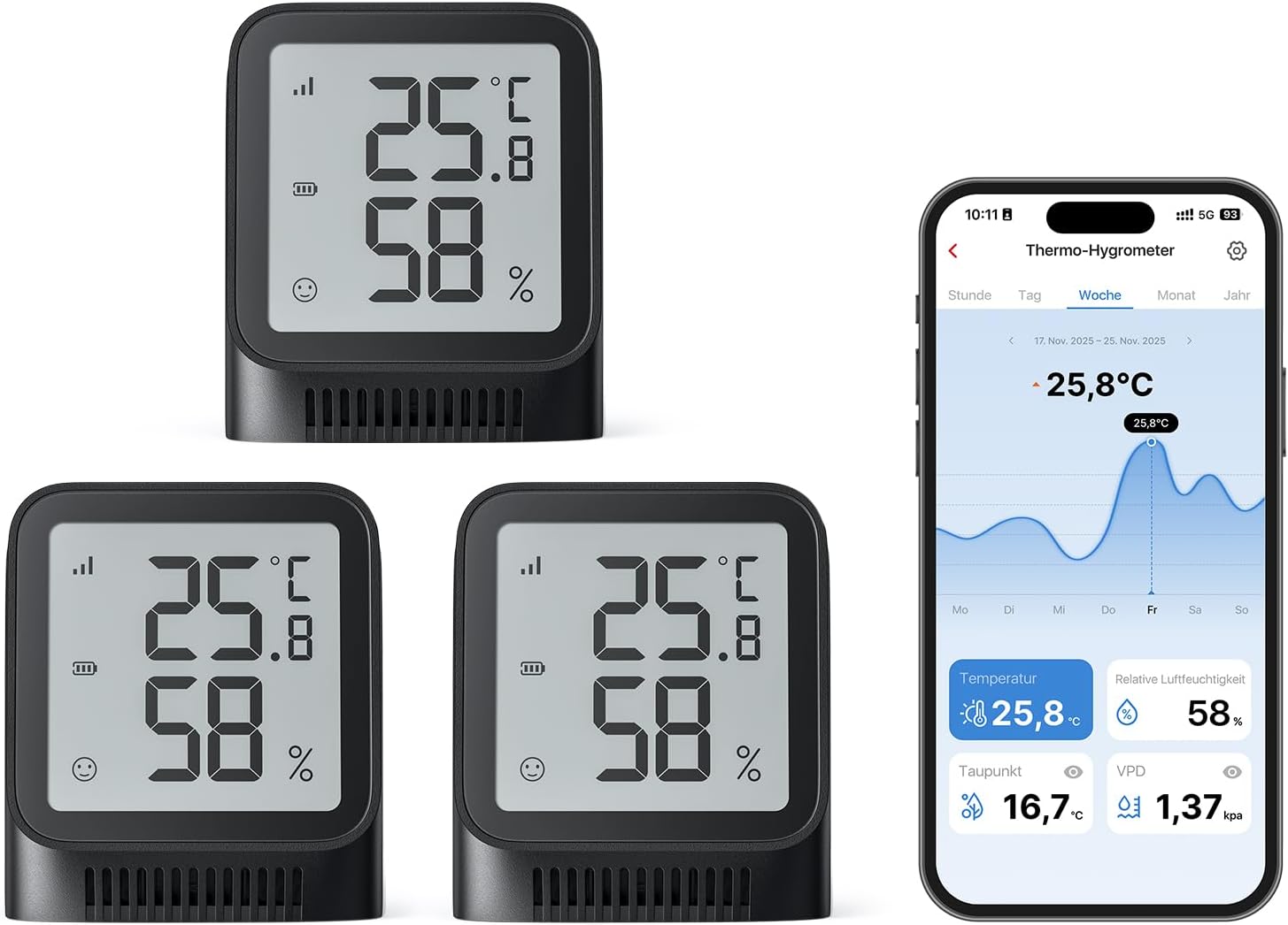 Detalle de X-Sense STH0A WLAN Thermometer Hygrometer 2,7"