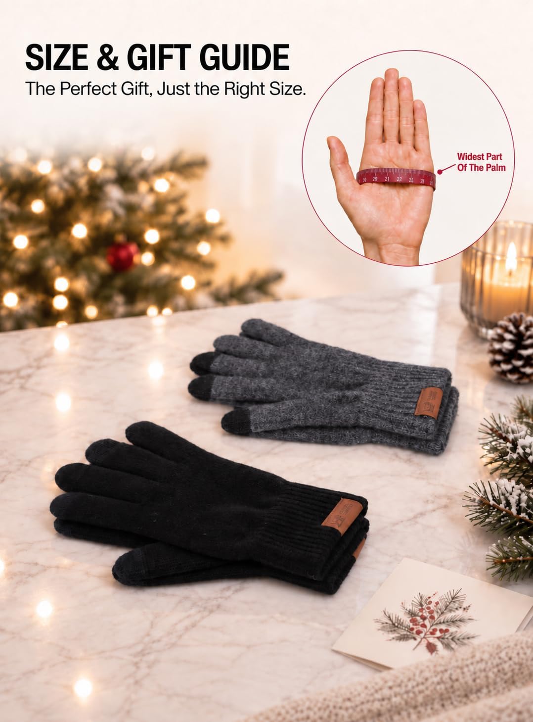 Thumbnail 6 de WHIXODX Merino Wool Winter Gloves with Touchscreen Use and Moisture-Wicking Comfort