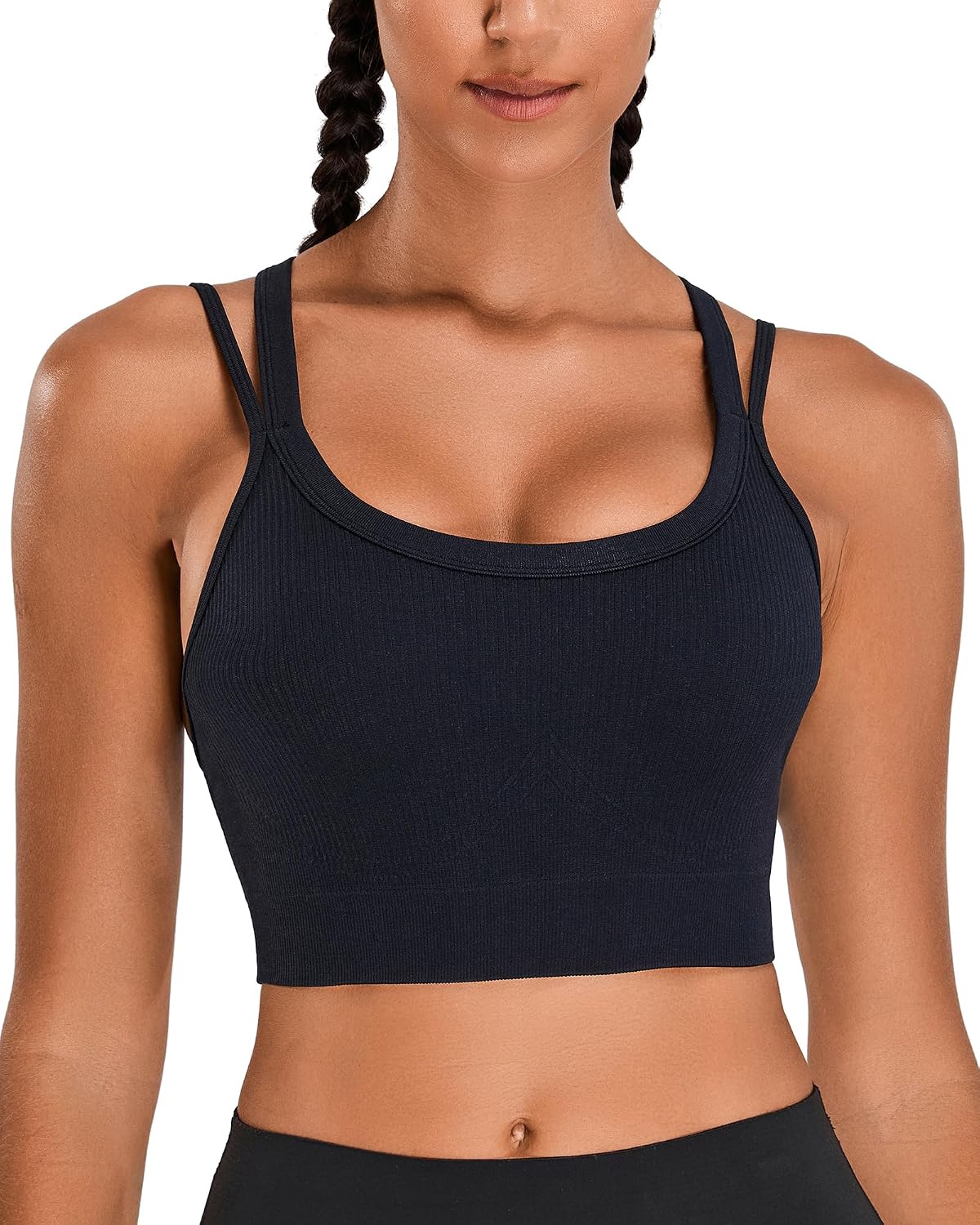 Detalle 2 de Sports Bras for Women HIigh Support, Criss-Cross Back Padded Strappy High Impact – Large Bust