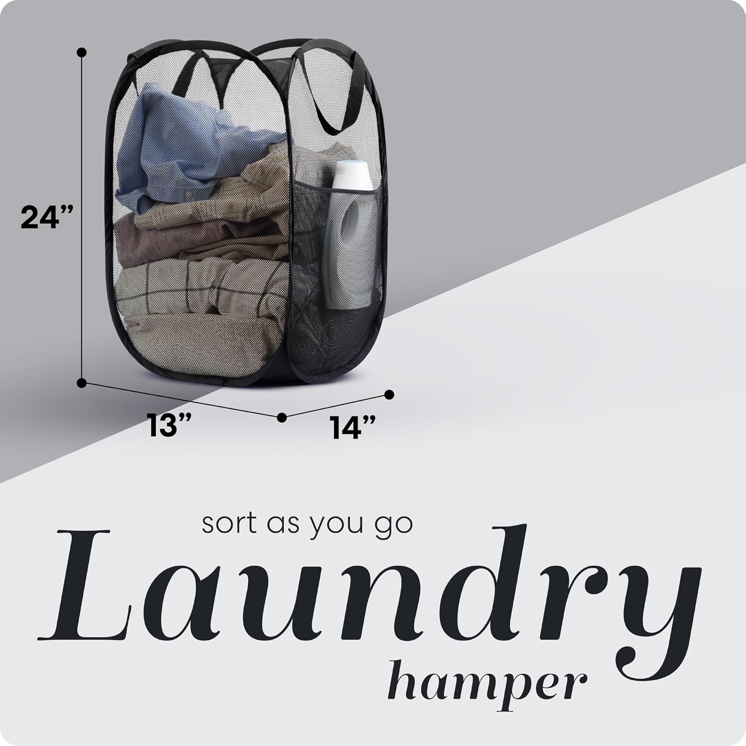 Detalle 2 de Handy Collapsible Mesh Hamper 2-Pack