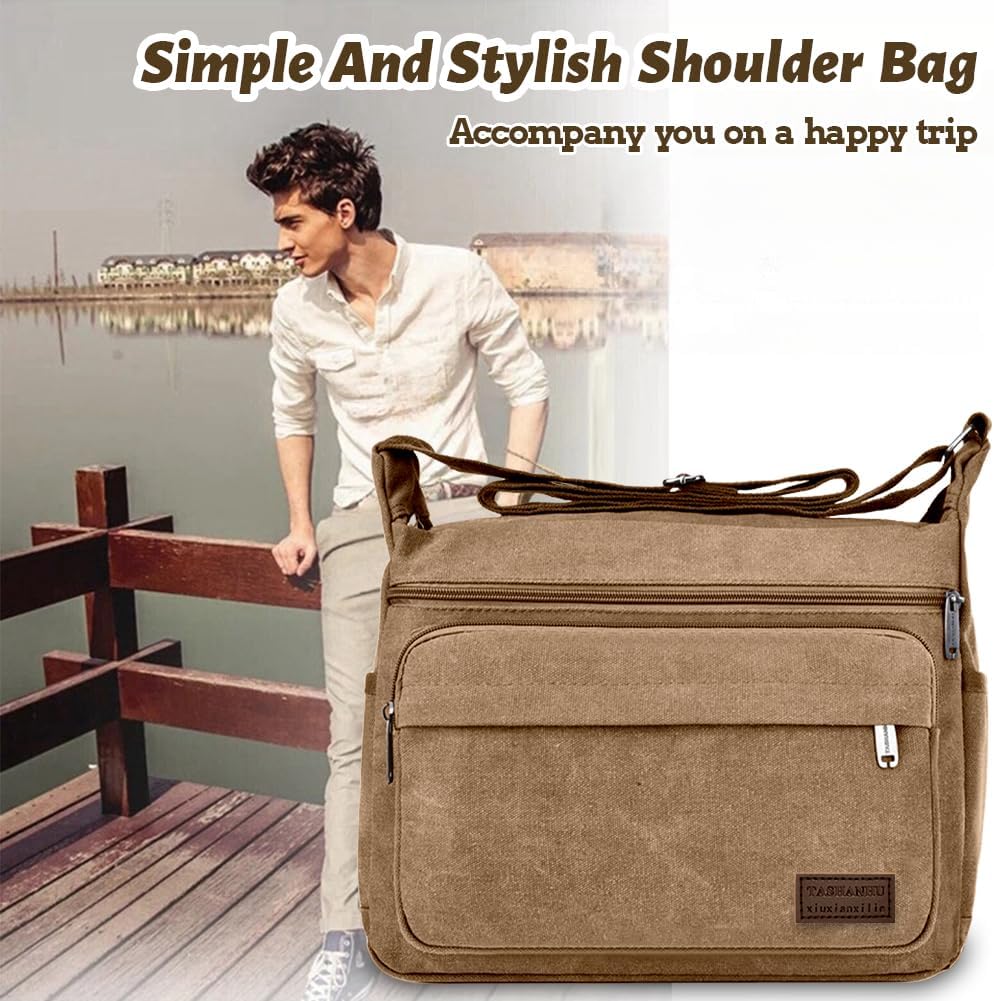 Thumbnail 6 de Aucuu sac bandoulière toile vintage 24x30x11